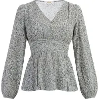 Usha Bluse Damen Wollweiß Mehrfarbig