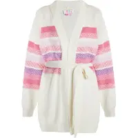 IZIA Strickjacke Damen Weiss Mehrfarbig