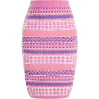 IZIA Strickrock Damen Rosa Mehrfarbig