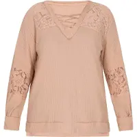 Usha Bluse in großen Größen Frauen Aprikose