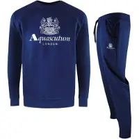 Aquascutum - "London" Trainingsanzug-Set für Herren, Rundhalsausschnitt (Dunkles Marineblau)