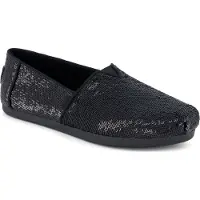 Toms Alpargata Pailletten Textil Damen Schwarze Espadrilles