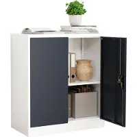 VCM Aktenschrank "Büroschrank Stahlschrank abschließbar Malivo 2fach", schwarz (weiß, anthrazit), B:80cm T:40cm, Obermaterial: 100% Metall MT., Schränke, Aktenschrank