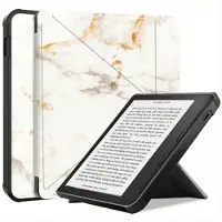 IMoshion Design Klappbare Klapphülle für das Kobo Libra 2 / Tolino Vision 6 - White Marble