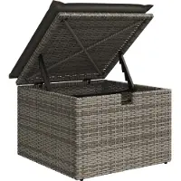 vidaXL 9-tlg. Garten-Sofagarnitur mit Kissen Grau Poly Rattan Akazie