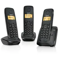Gigaset A170 Trio, Analoges/DECT-Telefon, Kabelloses Mobilteil, 50 Eintragungen, Anrufer-Identifikation, Schwarz