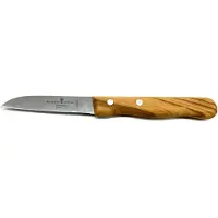 Olivenholz-Erleben Gemüsemesser "mit gerader Edelstahl-Klinge und Olivenholzgriff" rostfreie Edelstahlklinge Länge 13 cm, Olivenholzgriff