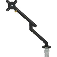 BakkerElkhuizen Monitorarm BE Flexible, für 1 Monitor, bis 10 kg, dreh-, neig- und schwenkbar, 80 mm Klemmweite, VESA-komaptibel, ergonomisch, Höhenverstellbar von 170 bis 582 mm, schwarz