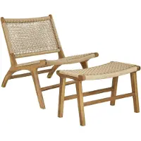 Ebuy24 Derby Sessel mit Fußhocker Teak.