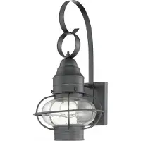 Licht-Erlebnisse Außenleuchte Wand Garten Hof IP23 Schwarz E27 Glas Metall Vintage Außenwandlampe