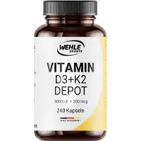 Wehle Sports Vitamin D3 K2 Kapseln - 5000 IE & 200µg 240 St