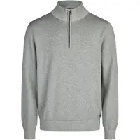 Pierre Cardin Strickpullover , Herren, Gr. L, sharkgray, Strick, Obermaterial: 100% Baumwolle, unifarben, regular fit normal, ohne Ausschnitt, Rippbündchen, Pullover Strickpullover, mit Troyer Kragen