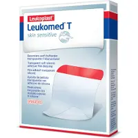 Leukoplast T Hautempfindliches, transparentes Inselpflaster 7,2 x 5 cm, 5 Stück