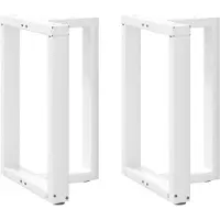 vidaXL Esstischbeine T-Form 2 Stk. Weiß 60x35x(72-73) cm Stahl