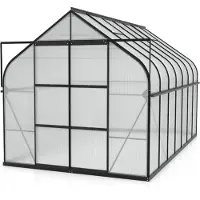 Pergart Vitavia, Aktionsangebot (inkl. 100 Euro Zubehör): Gewächshaus "Dione 11500" inkl. Stahlfundamentrahmen, schwarz, 11,5 m², 4 mm HKP