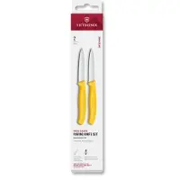 Victorinox Swiss Classic 6.7698.2C1 Straight/Wavy, Yellow, Gemüsemesser Set, 2-teilig, 8 cm