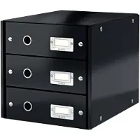 Leitz 3 Schubladen Click + Store, hoch, schwarz