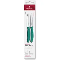 Victorinox Swiss Classic 6.7794.2C1 Straight/Wavy, Green, Gemüsemesser Set, 2-teilig, 10 cm