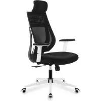 MarkAdler Manager 3.9 Ergonomischer Bürostuhl Verstellbarer Lendenwirbelstütze Armlehnen Kopfstütze bis zu 130 kg Schwarz