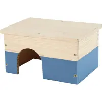 Zolux Neolife Houten Huisje Cavia Blauw - 35X21X16 Cm