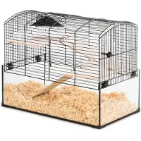 Zolux Neo Panas Käfig schwarz mit Glastoilette für kleine Nagetiere