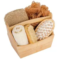 Croll & Denecke Wellness Geschenkset Bambus 6-teilig in Box aus Holz 6 St