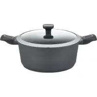 GSW EASY Click 167864 Kochtopf inkl. Deckel, Gusseisen/Gussaluminium, 28 cm Durchmesser, Induktionsherd-geeignet, Antihaftbeschichtung, abnehmbarer Griff