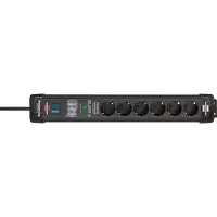 Brennenstuhl 1951160400, 1,8 m, Drinnen, IP20, Schwarz, 6 AC-Ausgänge, 90 mm
