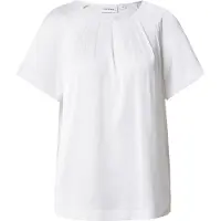 Comma Shirtbluse , Damen, Gr. 46, ecru, Web, Obermaterial: 95% Polyester, 5% Elasthan, unifarben, normal hüftbedeckend, Rundhals, gerader Abschluss, Blusen Shirtbluse, mit gerafftem Kragen und Cut-out