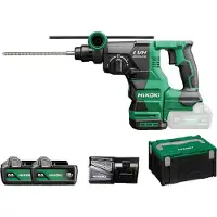 HiKOKI Akku-Bohr- und Meißelhammer 18 V Brushless, SDS-plus, 3,2 J, incl. 2x Akku 5 Ah, Ladegerät, Zubehör, Koffer