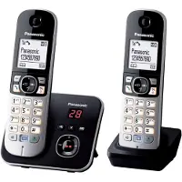 Panasonic KX-TG6822FRB, DECT-Telefon, Kabelloses Mobilteil, Freisprecheinrichtung, 120 Eintragungen, Anrufer-Identifikation, Grau, Silber