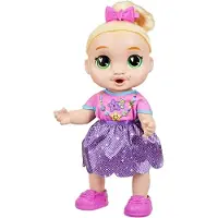 Hasbro Baby Alive LaLa GooGoo Wachstums-Puppe, 3 Phasen, 75+ Sounds & Sätze, interaktives Rollenspiel mit Fläschchen, Knabbersnack und Glocken-Signal, ab 3 Jahren