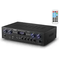 Donner 4-Kanal-Audioverstärker mit Bluetooth 5.0, USB, SD, FM, Echo, 440 W für Studio und Heim