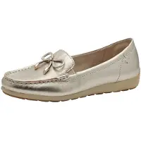 Tamaris Comfort Damen Slipper Leder Mokassin weit geschnitten 8-84600-44, Größe:38 EU, Farbe:Gold