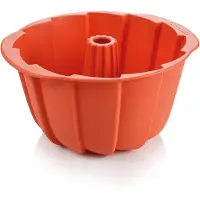 Tescoma Backform DELICIA SiliconPRIME, Hoher Gugelhupf, Ø 23 cm, orange, Keile, Gugelhupfform