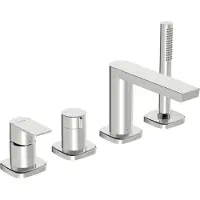 Hansa Fertigmontageset HANSASTELA 4-Loch-Wann- + Br-EHM, Drehumst., chr
