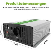 Offgridtec Spannungswandler "PSI Sinus Spannungswandler RS485 2000W 3200W 24V 230V", sicheres Design mit galvanischer Trennung von Ein- und Ausgang