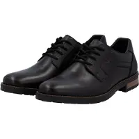 Rieker Herren Echtleder Halbschuh Schnürer schwarz, Herren:44 EU