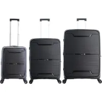 Saxoline Koffer "Boho - Trolley - Black - Set" 3 Stk. tlg. aus Polypropylen-Material