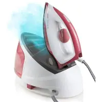 Domo DO7114S, 2400 W, Keramik-Bügelsohle, 5 bar, 1,2 l, 120 g/min, Rose, Weiß