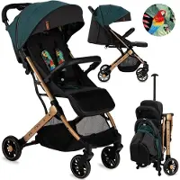 Momi ESTELLE Buggy Kinderwagen - Leicht, Stoßdämpfung 4 Räder, Koffer - Grün