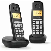 Gigaset A220 Duo v2 - Duo DECT-Telefon - Einfach zu bedienen - Einfache Menüführung - Gut lesbares Display - Schwarz