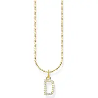 Thomas Sabo Kette mit Buchstaben-Anhänger D vergoldet