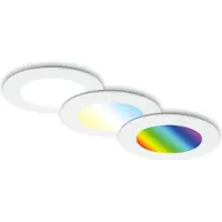 Briloner LED Einbauleuchten Bad RGB Fernbedienung dimmbar Timer IP65 Ø9,2cm weiß