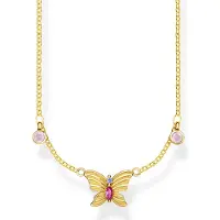 Thomas Sabo KE1951-488-7-L40v Damen-Collier Schmetterling Silber vergoldet