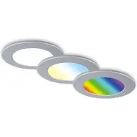Briloner LED Einbauleuchten Bad RGB Fernbedienung dimmbar IP65 Ø9,2cm chrom 4,8W