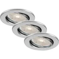 Briloner LED Einbauleuchten 3er Set dimmbar schwenkbar GU10 5,5W Metall Ø8,6cm