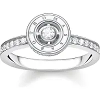 Thomas Sabo Ring Kreis mit Weissen Steinen Pavé Silber