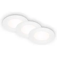 Briloner LED Einbauleuchten Einbaulampe 3er Set 3W weiß Kunststoff Ø8,6cm