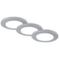 Briloner LED Einbauleuchten Bad 3er Set dimmbar Fernbedienung IP44 chrom Ø9,2cm